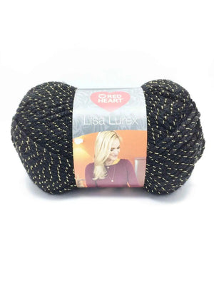 Lana LISA LUREX - RED HEART 00011-NERO ORO - LacariaRicami.Store