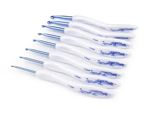 SET di uncinetti ergonomici - ROSE - Colore: BLU - by LacariaRicami.Store