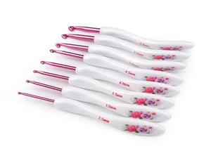 SET di uncinetti ergonomici - ROSE - Colore: ROSA - by LacariaRicami.Store