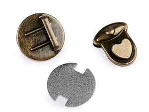 CHIUSURA A Pulsante a Cuore 30x32 mm - - LacariaRicami.Store