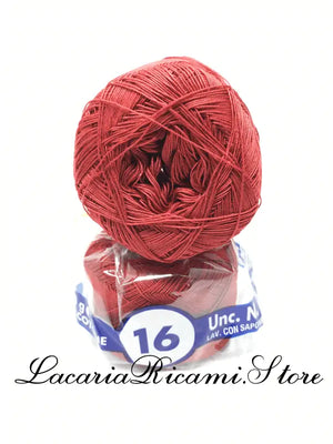COTONE "AMBRA" 16 – Cucirini Tre Stelle - Colore: 010 - BORDEAUX (50 grammi) - by LacariaRicami.Store