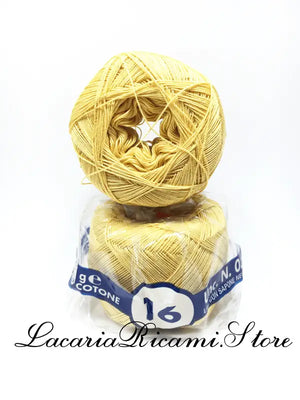 COTONE "AMBRA" 16 – Cucirini Tre Stelle - Colore: 105 - GIALLO ORO - by LacariaRicami.Store