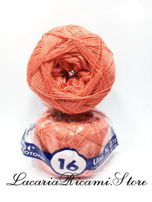 COTONE "AMBRA" 16 – Cucirini Tre Stelle - Colore: 141 - CORALLO (50 grammi) - by LacariaRicami.Store
