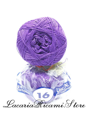 COTONE "AMBRA" 16 – Cucirini Tre Stelle - Colore: 142 - VIOLA (50 grammi) - by LacariaRicami.Store