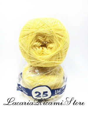COTONE "AMBRA" 25 – Cucirini Tre Stelle - Colore: 176 - GIALLO (50 grammi) - by LacariaRicami.Store