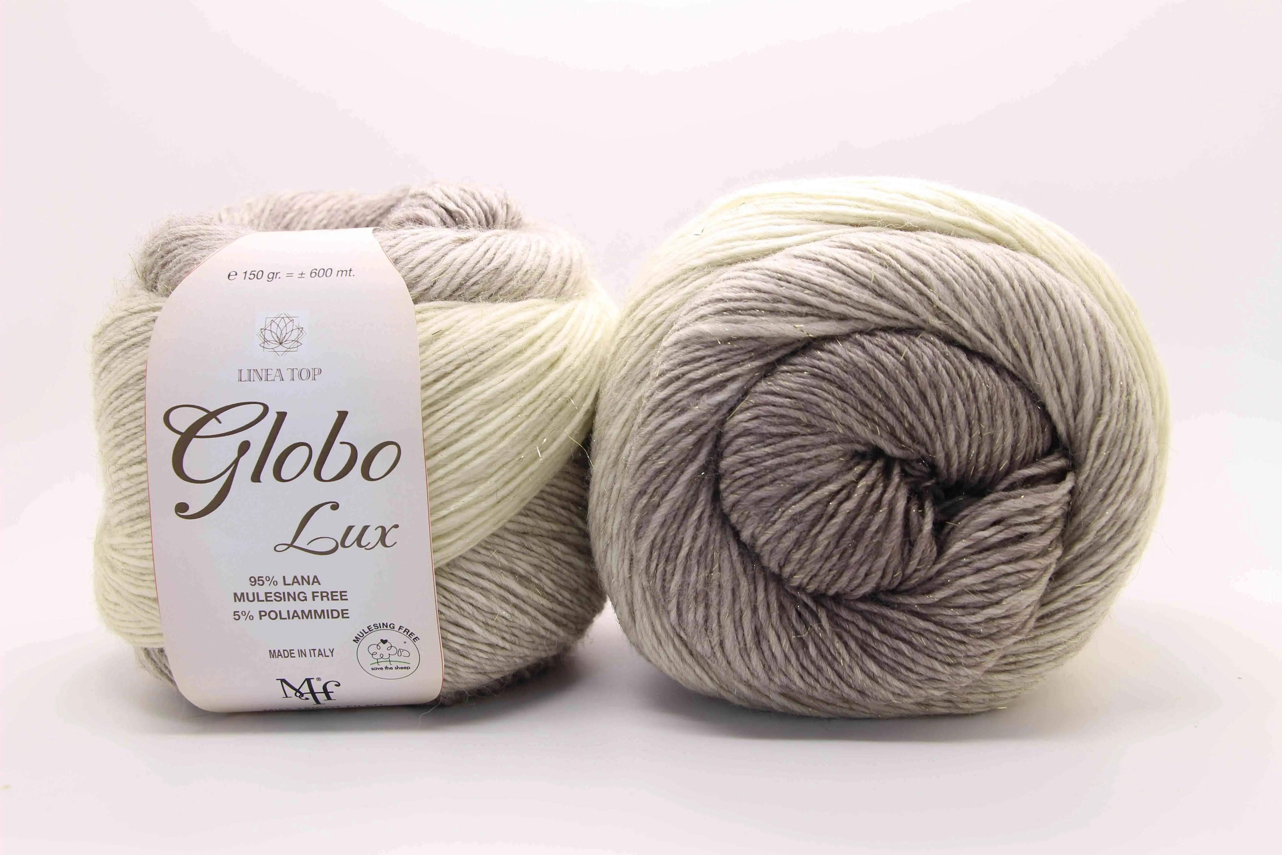 Lana GLOBO LUX – Miss Tricot Filati - Colore: 001 - TORTORA - by LacariaRicami.Store