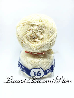 COTONE "AMBRA" 16 – Cucirini Tre Stelle - Colore: 002 - GIALLINO (50 grammi) - by LacariaRicami.Store