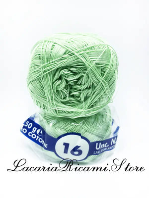 COTONE "AMBRA" 16 – Cucirini Tre Stelle - Colore: 247 - VERDE (50 grammi) - by LacariaRicami.Store
