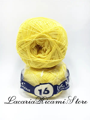 COTONE "AMBRA" 16 – Cucirini Tre Stelle - Colore: 003 - GIALLO (50 grammi) - by LacariaRicami.Store