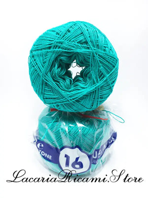 COTONE "AMBRA" 16 – Cucirini Tre Stelle - Colore: 308 - VERDE TIFFANY (50 grammi) - by LacariaRicami.Store