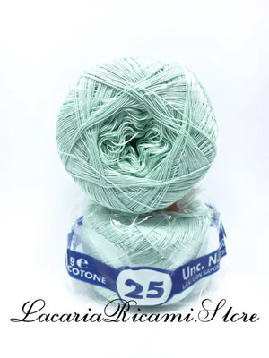 COTONE "AMBRA" 25 – Cucirini Tre Stelle - Colore: 357 - VERDE ACQUA (50 grammi) - by LacariaRicami.Store