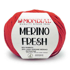 Lana MERINO FRESH - MONDIAL - Colore: 371 - ROSSO - by LacariaRicami.Store