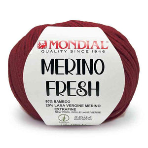 Lana MERINO FRESH - MONDIAL - Colore: 372 - ROSSO CARMINIO - by LacariaRicami.Store