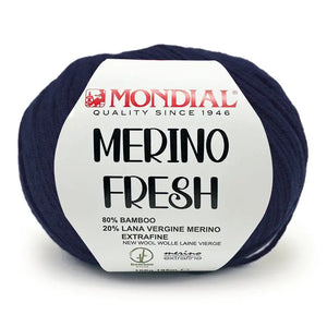 Lana MERINO FRESH - MONDIAL - Colore: 382 - BLU NOTTE - by LacariaRicami.Store
