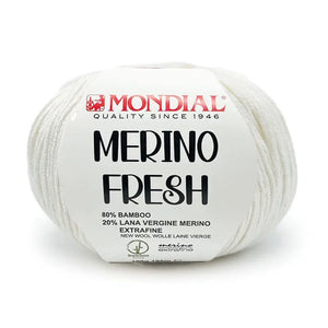 Lana MERINO FRESH - MONDIAL - Colore: 383 - BIANCO - by LacariaRicami.Store