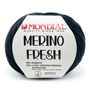 Lana MERINO FRESH - MONDIAL - Colore: 386 - NERO - by LacariaRicami.Store