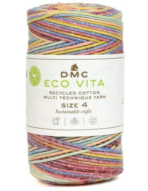 Cordino ECO VITA 4 Multicolore - DMC - Colore: 106 - BORDEAUX ROSA BLU VERDE - by LacariaRicami.Store