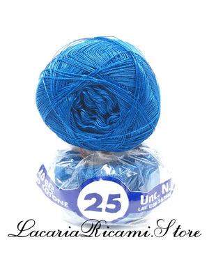 COTONE "AMBRA" 25 – Cucirini Tre Stelle - Colore: 044 - BLU (50 grammi) - by LacariaRicami.Store