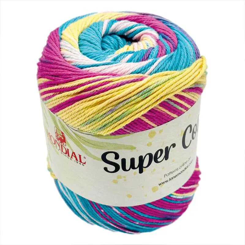 Cotone SUPER COLOR - MONDIAL - Colore: 443 - TURCHESE GIALLINO LILLA - by LacariaRicami.Store