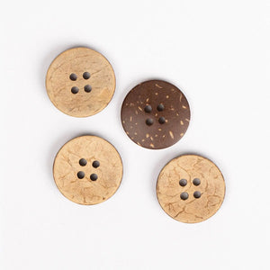 Bottone In Legno Di NOCE DI COCCO – 20mm - Colore: - by LacariaRicami.Store