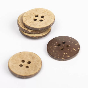Bottone In Legno Di NOCE DI COCCO – 20mm - Colore: - by LacariaRicami.Store
