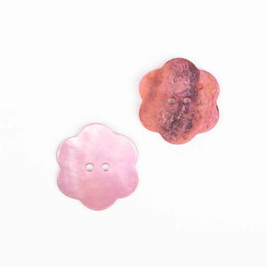 Bottone Di Conchiglia FIORE - 25mm - Colore: ROSA - by LacariaRicami.Store