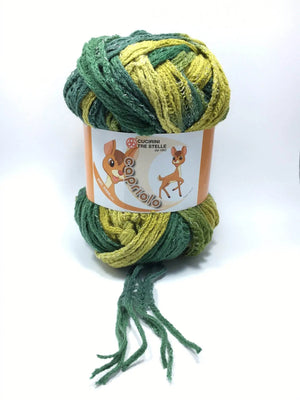LANA CAPRIOLO - Cucirini Tre Stelle - Colore: 604 - VERDE MULTICOLOR - by LacariaRicami.Store