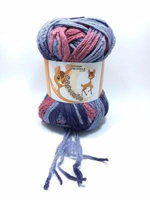 LANA CAPRIOLO - Cucirini Tre Stelle - Colore: 608 - VIOLA MULTICOLOR - by LacariaRicami.Store