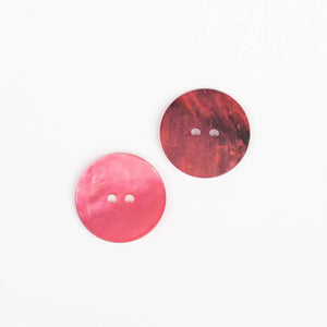 Bottone Di Conchiglia TONDO - 20mm - Colore: ROSSO - by LacariaRicami.Store