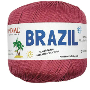 Cotone Brazil - MONDIAL - Colore: 617 - VINO - by LacariaRicami.Store
