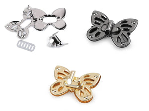 CHIUSURA a girello per BORSA – 37 x 52 mm – FARFALLA - - LacariaRicami.Store