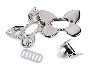CHIUSURA a girello per BORSA – 37 x 52 mm – FARFALLA - - LacariaRicami.Store