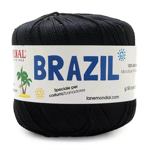 Cotone Brazil - MONDIAL - Colore: 631 - NERO - by LacariaRicami.Store