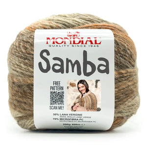 Lana SAMBA - MONDIAL 641 - NOCE CACAO SABBIA - LacariaRicami.Store