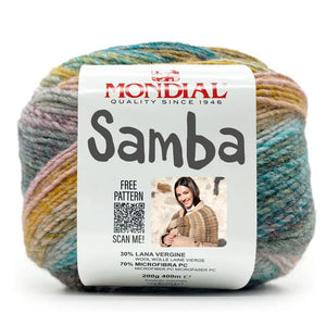 Lana SAMBA - MONDIAL 653 - TURCHESE GRIGIO ROSA MOSTARDA - LacariaRicami.Store