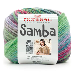 Lana SAMBA - MONDIAL 654 - PAVONE VERDE FUXIA - LacariaRicami.Store