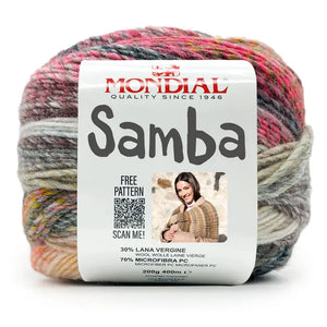 Lana SAMBA - MONDIAL 658 - ANTRACITE ROSA CORALLO PANNA - LacariaRicami.Store