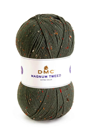 Lana Magnum TWEED - DMC - Colore: 711 – VERDE MILITARE TWEED - by LacariaRicami.Store