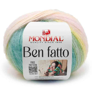 Lana BEN FATTO - MONDIAL - Colore: 776 - ROSINO AZZURRO GIALLINO - by LacariaRicami.Store