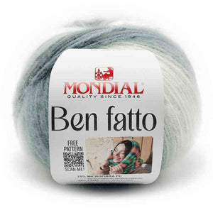 Lana BEN FATTO - MONDIAL - Colore: 779 - PANNA GRIGIO NERO - by LacariaRicami.Store