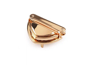 CHIUSURA a pulsante per BORSA - 35 x 52 mm - Colore: ORO ROSA - by LacariaRicami.Store