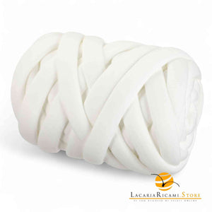 Filato Imbottito MARSHMALLOW: Un morbido tubolare Imbottito 810882 - COTONE BIANCO - LacariaRicami.Store