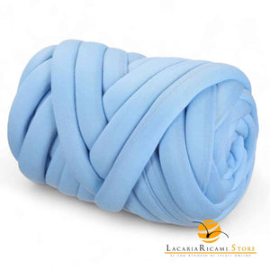 Filato Imbottito MARSHMALLOW: Un morbido tubolare Imbottito 810889 - COTONE CELESTE - LacariaRicami.Store