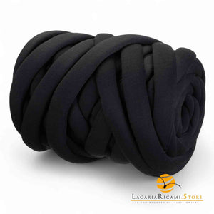 Filato Imbottito MARSHMALLOW: Un morbido tubolare Imbottito 810893 - COTONE NERO - LacariaRicami.Store