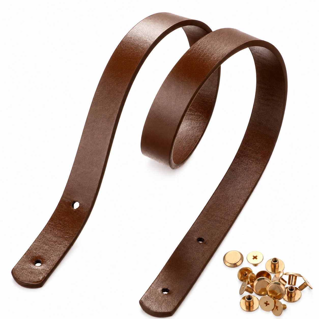 Manici a spalla in ecopelle 65X1,8 cm - Colore: 845911 - MARRONE - by LacariaRicami.Store