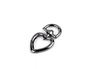 Moschettoni Con Aggancio a CUORE 27x45 mm - Colore: ANTRACITE - by LacariaRicami.Store
