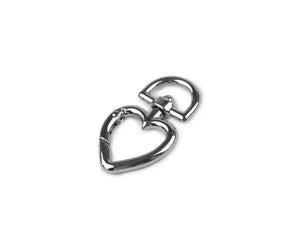 Moschettoni Con Aggancio a CUORE 27x45 mm - Colore: ARGENTO - by LacariaRicami.Store