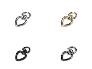 Moschettoni Con Aggancio a CUORE 27x45 mm - Colore: - by LacariaRicami.Store