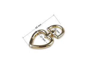 Moschettoni Con Aggancio a CUORE 27x45 mm - Colore: - by LacariaRicami.Store