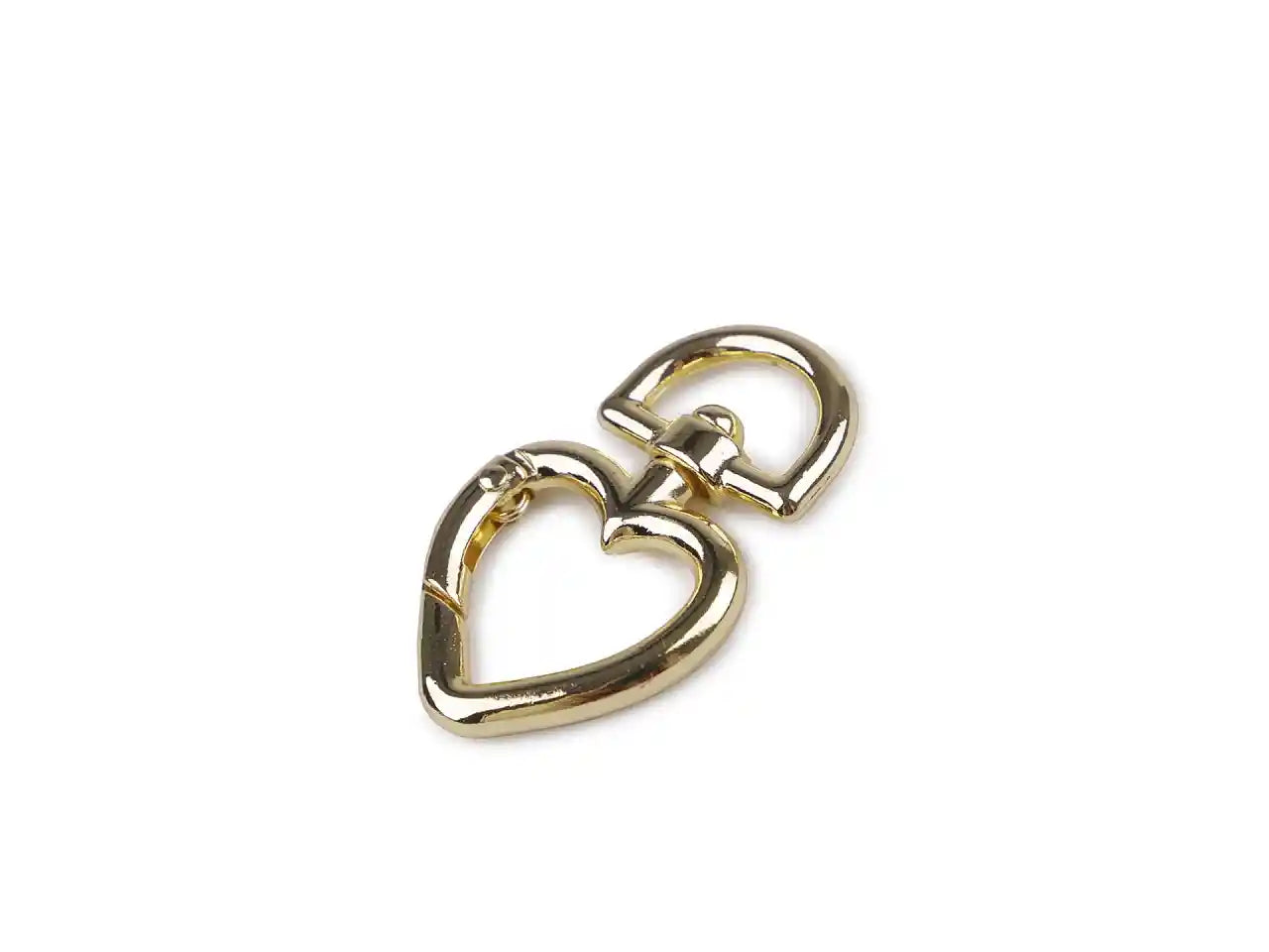 Moschettoni Con Aggancio a CUORE 27x45 mm ORO - LacariaRicami.Store